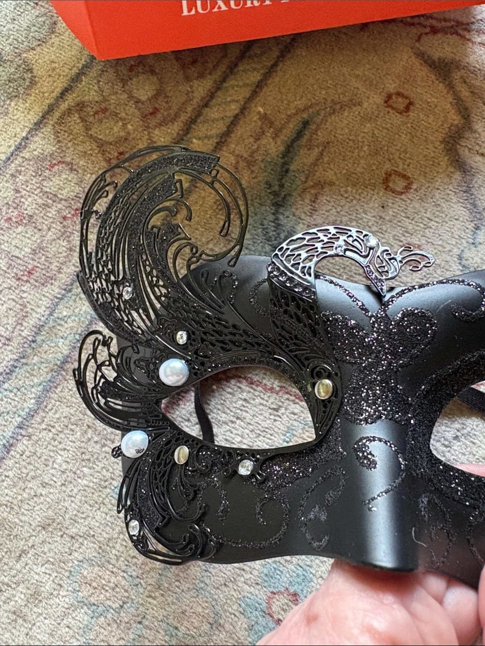 NWT Black Venetian Masquerade Mardi Gras Couples Masks